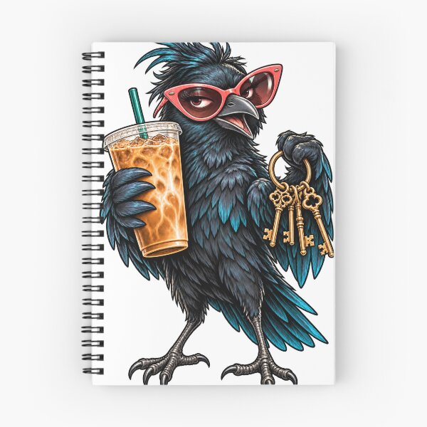 Item preview, Chaotic Crow with Coffee and Keys designed and sold by Beautifully Unhinged.
