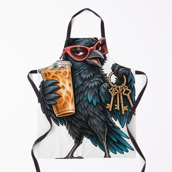Item preview, Chaotic Crow with Coffee and Keys designed and sold by Beautifully Unhinged.