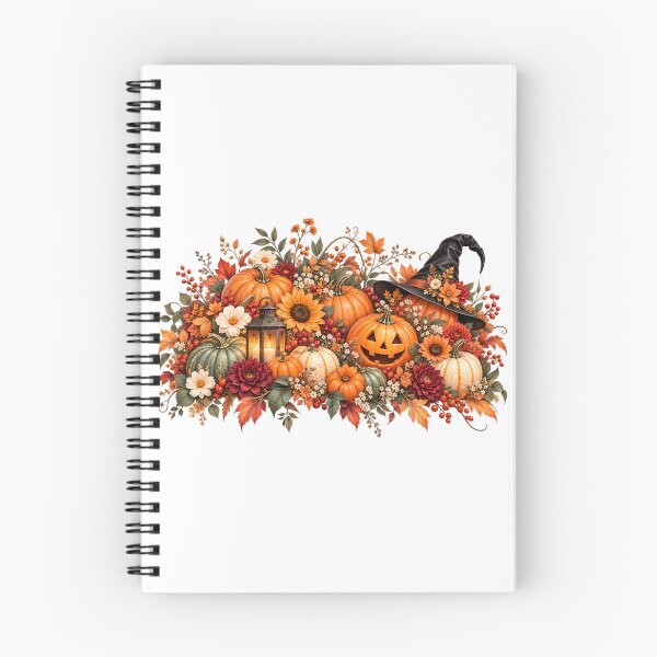 Item preview, Halloween Pumpkin Floral Arrangement – Autumn Witch Hat & Jack O Lantern Design designed and sold by NucciCollective.
