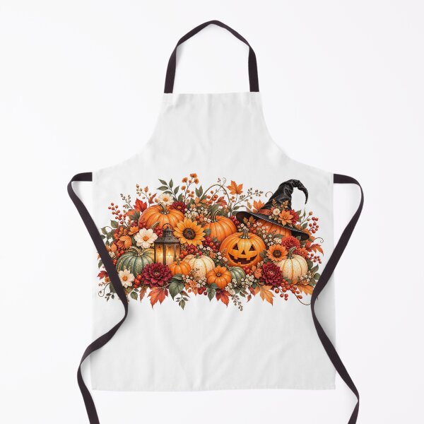 Aperçu de l'œuvre Composition florale citrouille d'Halloween – Chapeau de sorcière d'automne et citrouille d'Halloween créée et vendue par NucciCollective.