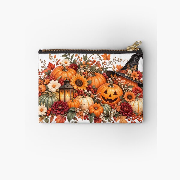 Item preview, Halloween Pumpkin Floral Arrangement – Autumn Witch Hat & Jack O Lantern Design designed and sold by NucciCollective.