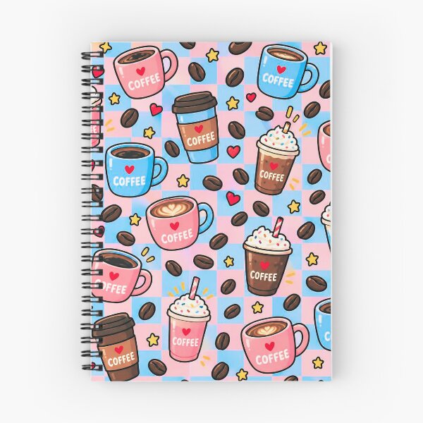 Item preview, Cute Coffee Lover Checkerboard Pattern – Colorful Kawaii Coffee Cups designed and sold by IMuDesigner.
