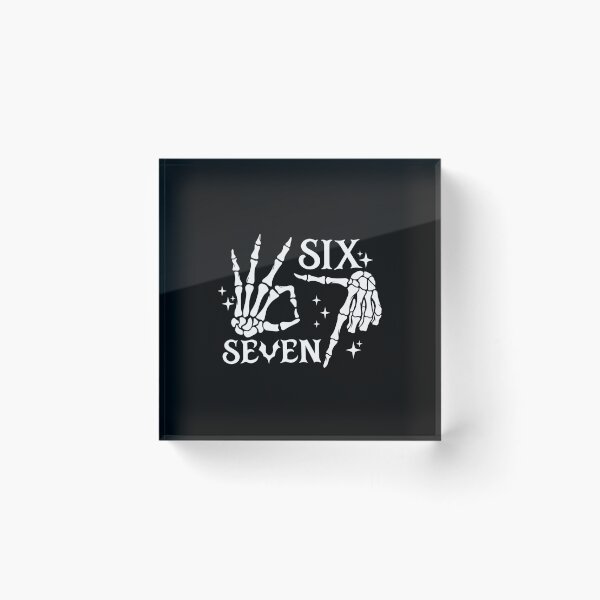 Item preview, Funny Skeleton Six Seven Meme Hand Sign Halloween designed and sold by Krasnovaovaova.