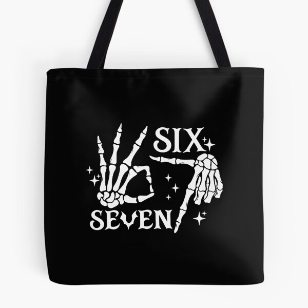 Item preview, Funny Skeleton Six Seven Meme Hand Sign Halloween designed and sold by Krasnovaovaova.