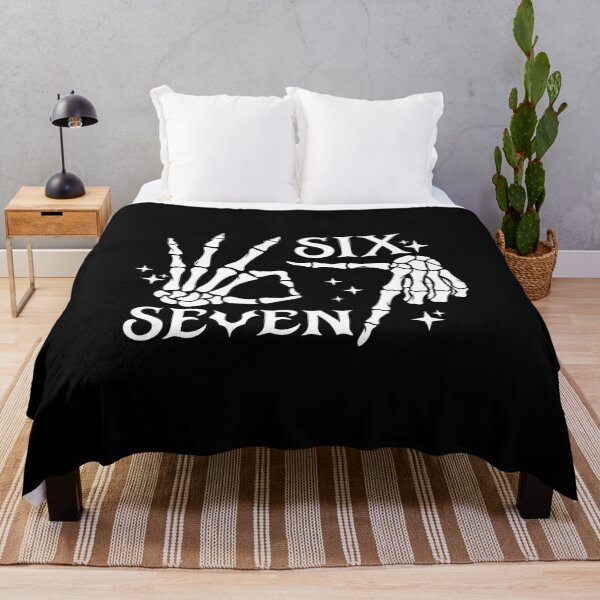 Item preview, Funny Skeleton Six Seven Meme Hand Sign Halloween designed and sold by Krasnovaovaova.