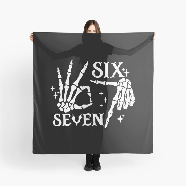 Item preview, Funny Skeleton Six Seven Meme Hand Sign Halloween designed and sold by Krasnovaovaova.