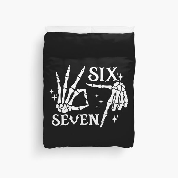 Item preview, Funny Skeleton Six Seven Meme Hand Sign Halloween designed and sold by Krasnovaovaova.