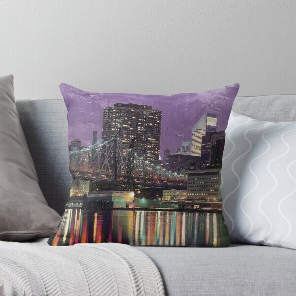 Item preview, Midnight Manhattan - Queensboro Bridge & Skyline Impasto Painting designed and sold by CleverCulture.