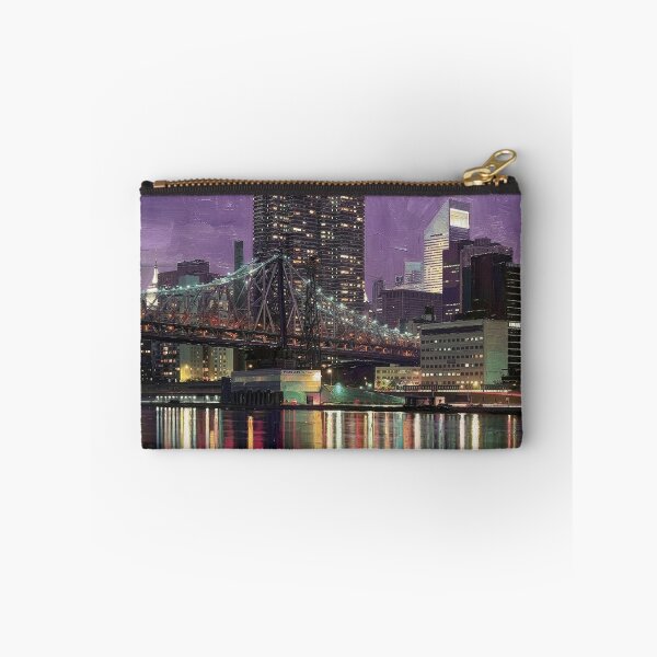 Item preview, Midnight Manhattan - Queensboro Bridge & Skyline Impasto Painting designed and sold by CleverCulture.