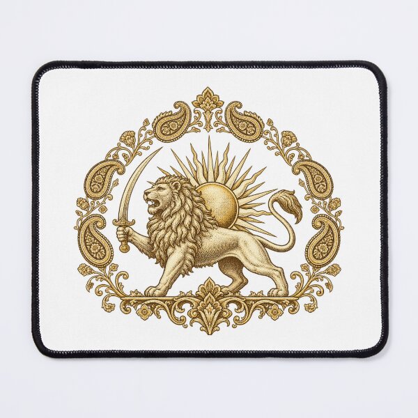 Item preview, Vintage Persian Lion and Sun Emblem – Shir o Khorshid Iran Heritage Design designed and sold by My Joyful Charm Store.