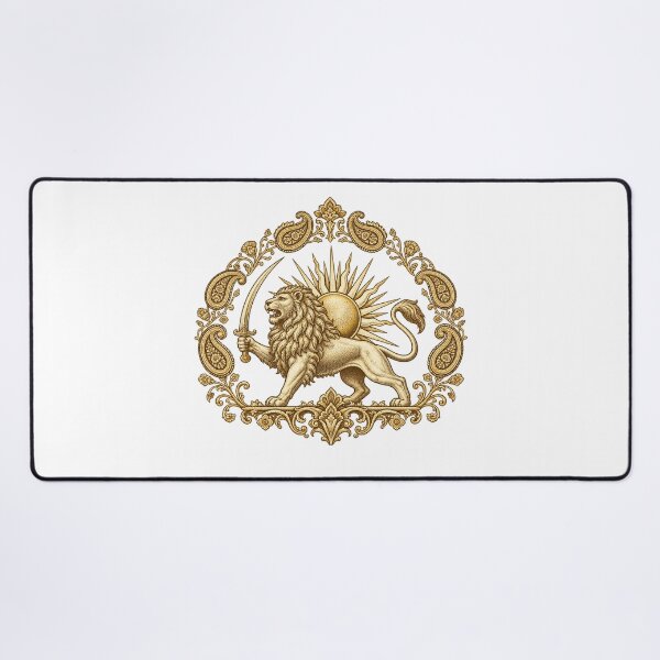 Item preview, Vintage Persian Lion and Sun Emblem – Shir o Khorshid Iran Heritage Design designed and sold by My Joyful Charm Store.