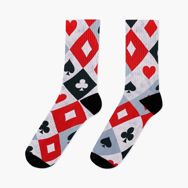 Item preview, Classic Playing Card Suits Pattern – Red Black & White Casino Design designed and sold by IMuDesigner.