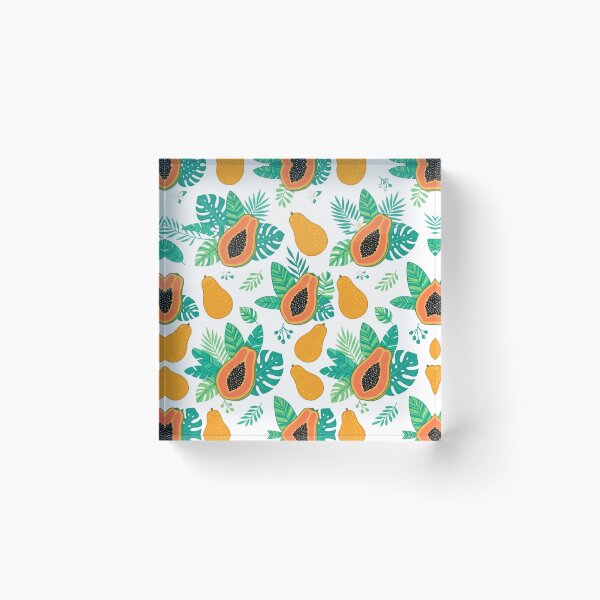 Item preview, Tropical Papaya Fruit and Leaves Pattern designed and sold by Owcomm.