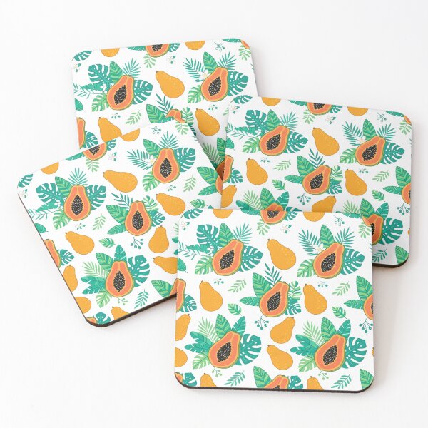 Item preview, Tropical Papaya Fruit and Leaves Pattern designed and sold by Owcomm.