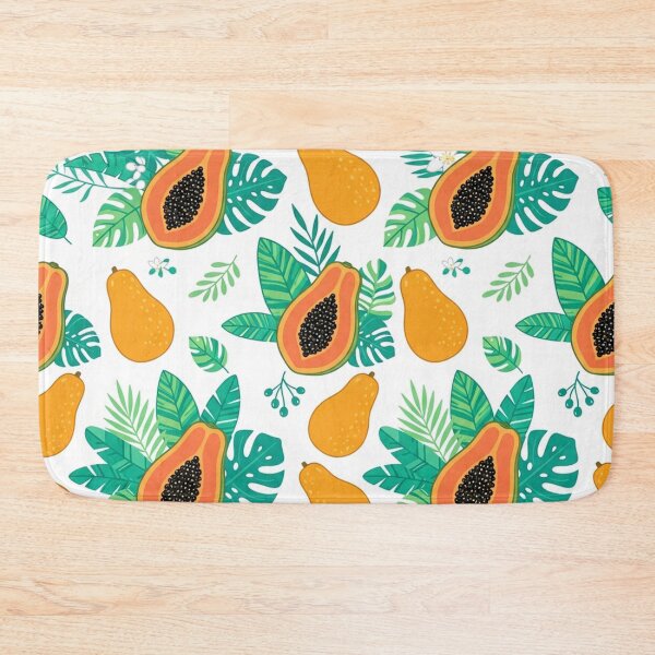 Item preview, Tropical Papaya Fruit and Leaves Pattern designed and sold by Owcomm.