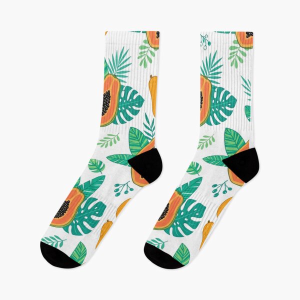Item preview, Tropical Papaya Fruit and Leaves Pattern designed and sold by Owcomm.