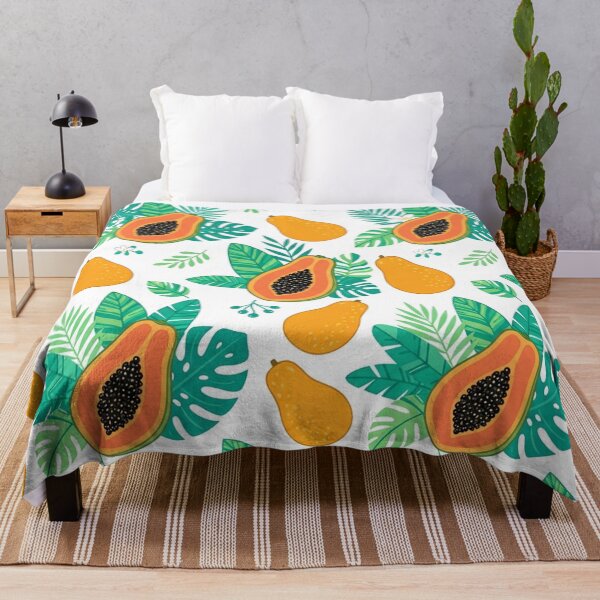 Item preview, Tropical Papaya Fruit and Leaves Pattern designed and sold by Owcomm.