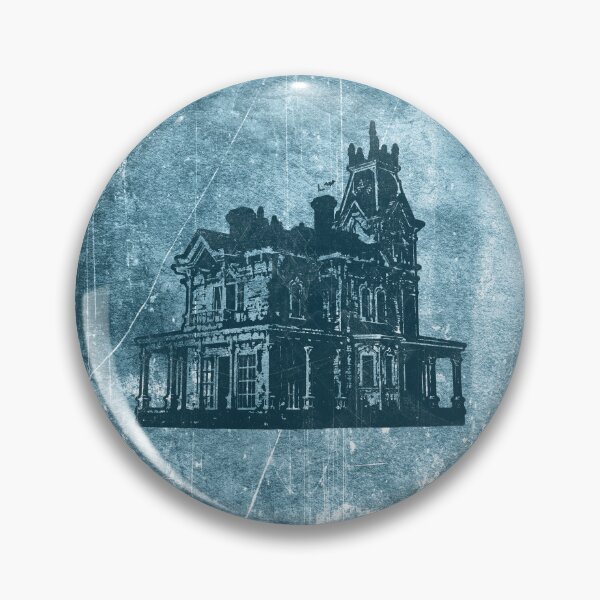 Item preview, Weathered Gothic Victorian Mansion with Bats Blue designed and sold by Ghoul Enterprises.