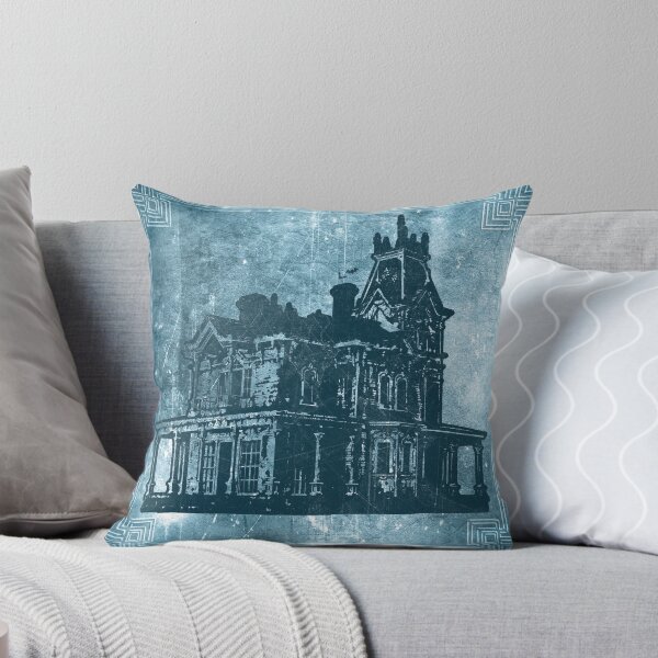 Item preview, Weathered Gothic Victorian Mansion with Bats Blue designed and sold by Ghoul Enterprises.