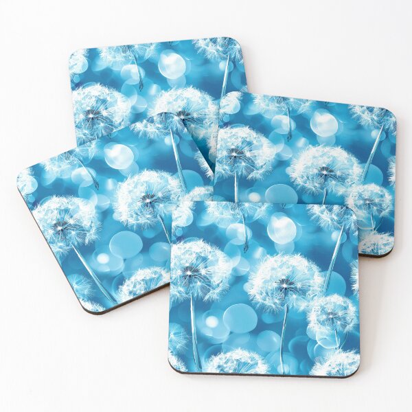 Item preview, Boho Style White Dandelion Designs On Aqua Blue designed and sold by DEC02.