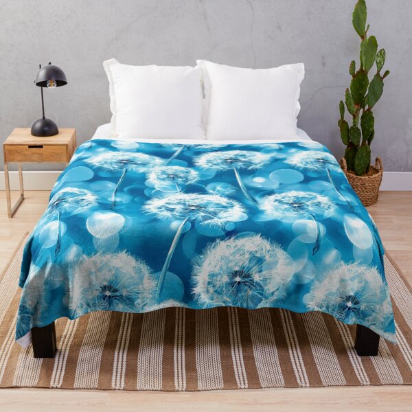 Item preview, Boho Style White Dandelion Designs On Aqua Blue designed and sold by DEC02.