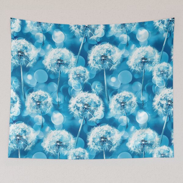Item preview, Boho Style White Dandelion Designs On Aqua Blue designed and sold by DEC02.