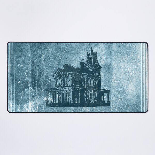 Item preview, Weathered Gothic Victorian Mansion with Bats Blue designed and sold by Ghoul Enterprises.