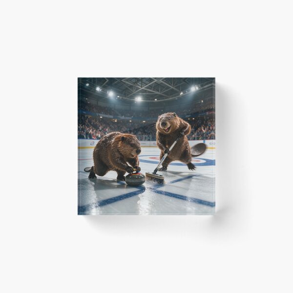 Item preview, Curling Beavers Brim with Enthusiasm designed and sold by Tridentulus.