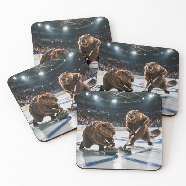 Item preview, Curling Beavers Brim with Enthusiasm designed and sold by Tridentulus.