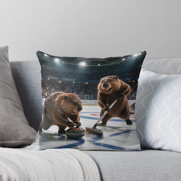 Item preview, Curling Beavers Brim with Enthusiasm designed and sold by Tridentulus.