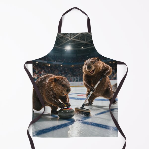 Item preview, Curling Beavers Brim with Enthusiasm designed and sold by Tridentulus.