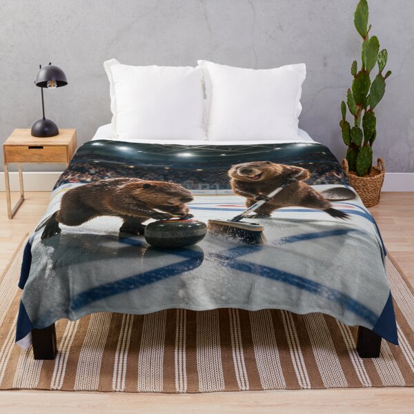 Item preview, Curling Beavers Brim with Enthusiasm designed and sold by Tridentulus.