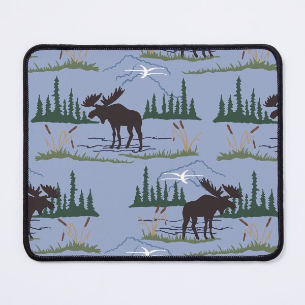 Item preview, Mountain Moose in Ice Blue designed and sold by YesterdayColl.