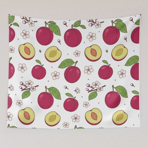Item preview, Sweet Juicy Plums and Blossoms Pattern designed and sold by Owcomm.
