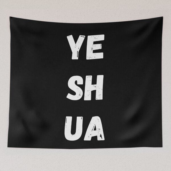 Item preview, Yeshua Vertical Stacked Typography Christian Streetwear Dark Mode designed and sold by LensDyn™.