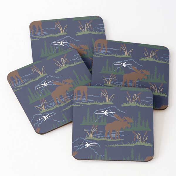 Item preview, Mountain Moose in Navy Blue designed and sold by YesterdayColl.
