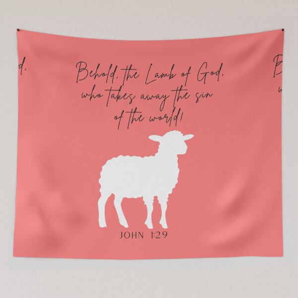 Item preview, Bible Art - John 1:29 Behold The Lamb of God designed and sold by Boy and Belugee Studio.