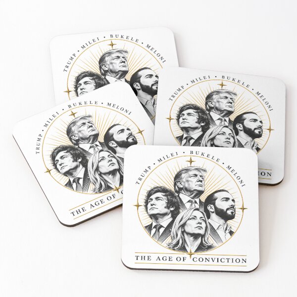 Item preview, Four Leaders Portrait - Trump, Milei, Bukele, Meloni designed and sold by MadcapPrints.