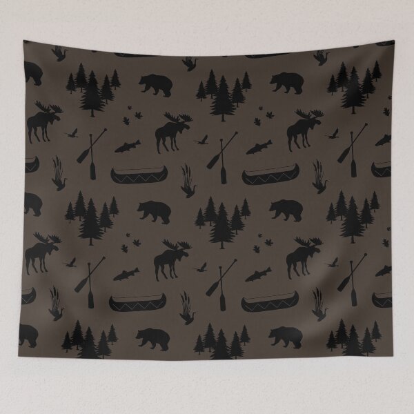 Item preview, Cabincore Lakeside Icons in Brown Bear + Black Bear designed and sold by YesterdayColl.