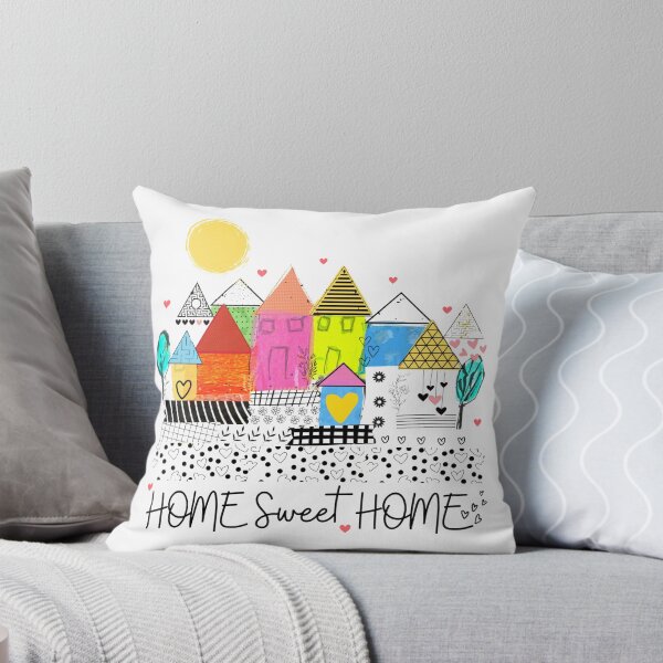Item preview, Home Sweet Home Colorful Houses hand drawn in watercolor and ink designed and sold by Boy and Belugee Studio.