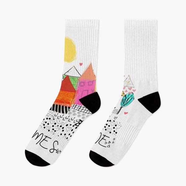 Item preview, Home Sweet Home Colorful Houses hand drawn designed and sold by Boy and Belugee Studio.