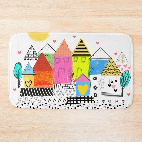Item preview, Home Sweet Home Colorful Houses hand drawn designed and sold by Boy and Belugee Studio.