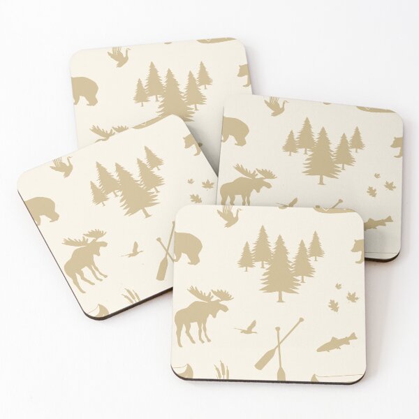 Item preview, Cabincore Lakeside Icons in Cream + Buckskin designed and sold by YesterdayColl.