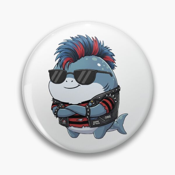 Item preview, Cute Punk Rock Shark designed and sold by Nature's Chibis.