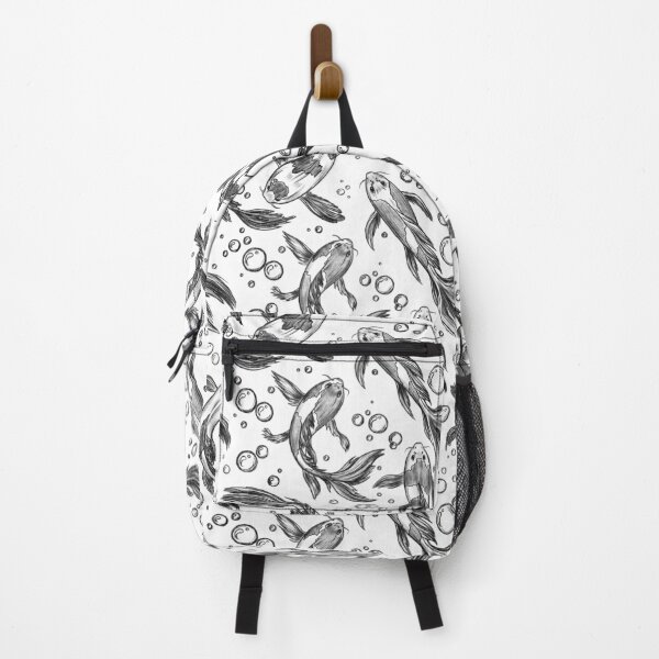 Item preview,  Koi fish, "Yin-Yang with Koi Carp": Japanese carp, waves, Zen tattoo-style design; vintage fish, sketch, fishing. designed and sold by ArtbySvetik.