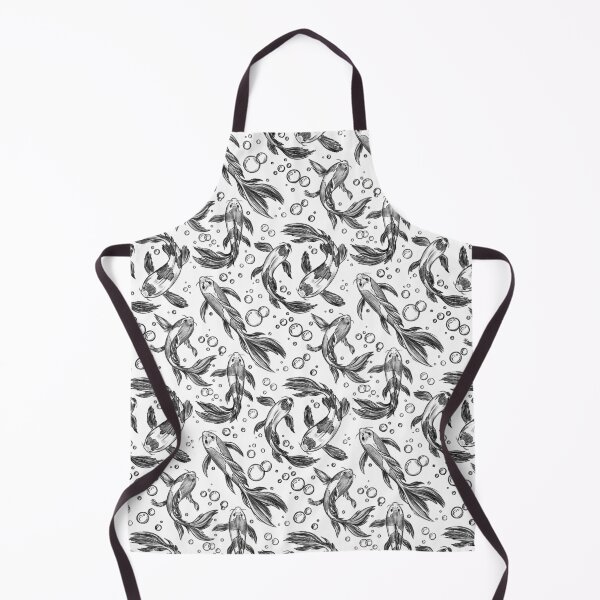 Item preview,  Koi fish, "Yin-Yang with Koi Carp": Japanese carp, waves, Zen tattoo-style design; vintage fish, sketch, fishing. designed and sold by ArtbySvetik.