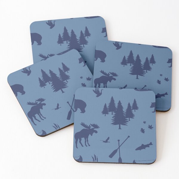 Item preview, Cabincore Lakeside Icons in Ice Blue + Navy designed and sold by YesterdayColl.