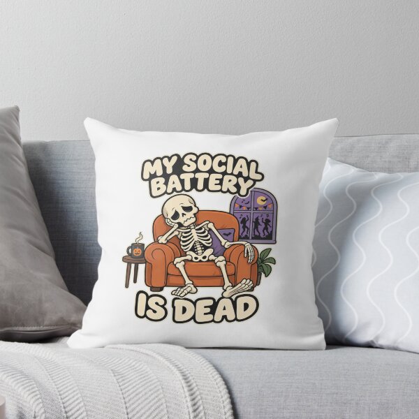 Item preview, My Social Battery Is Dead Funny Skeleton Art designed and sold by epic-phrases.