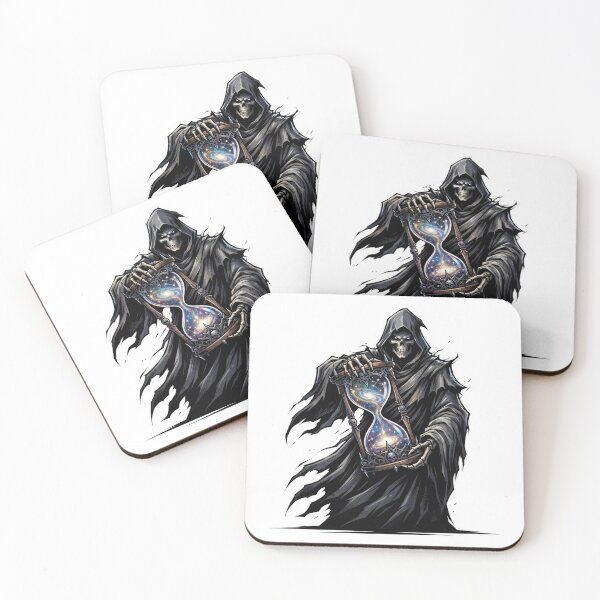 Item preview, Grim Reaper Holding Cosmic Hourglass Galaxy Artwork designed and sold by Rahat3344.