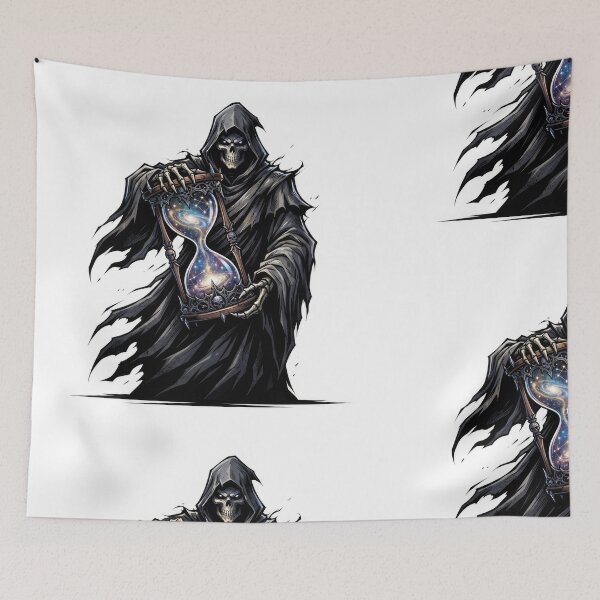 Item preview, Grim Reaper Holding Cosmic Hourglass Galaxy Artwork designed and sold by Rahat3344.